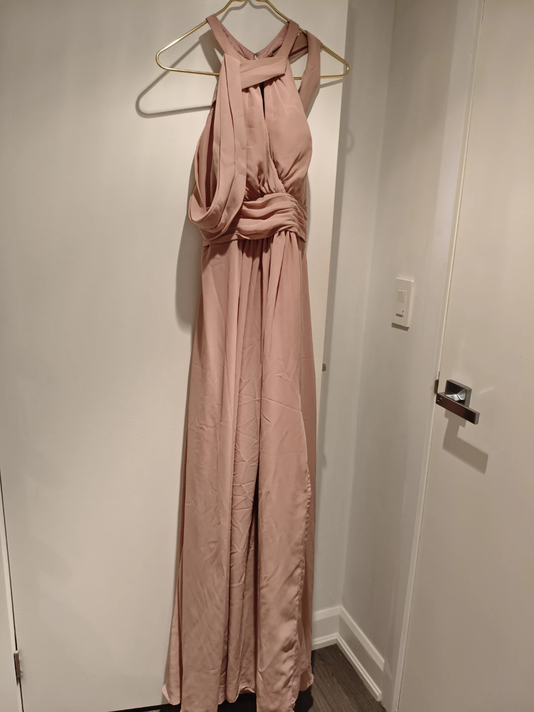 Elegant Rose Gold Maxi Dress