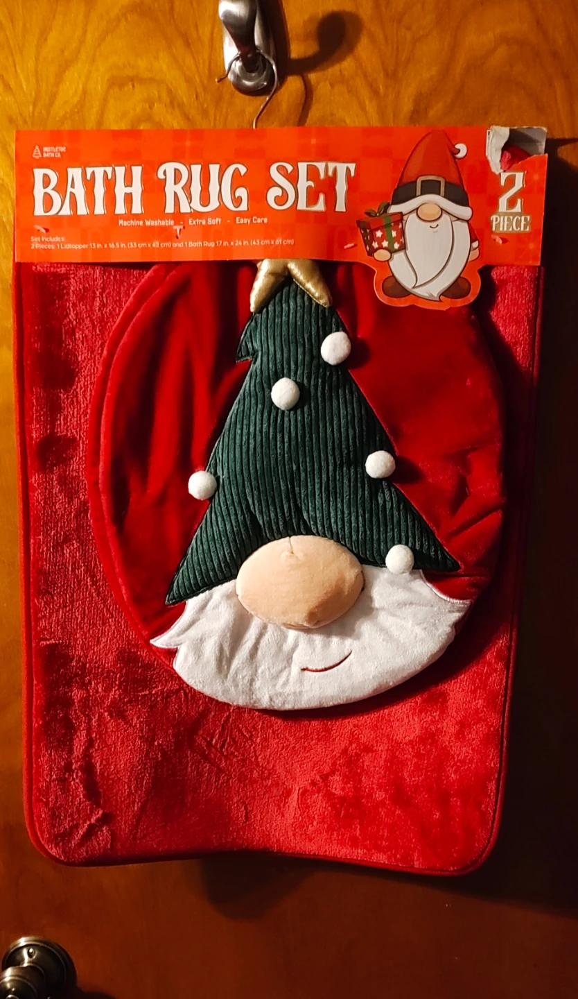 Christmas bath rug  set 2 piece