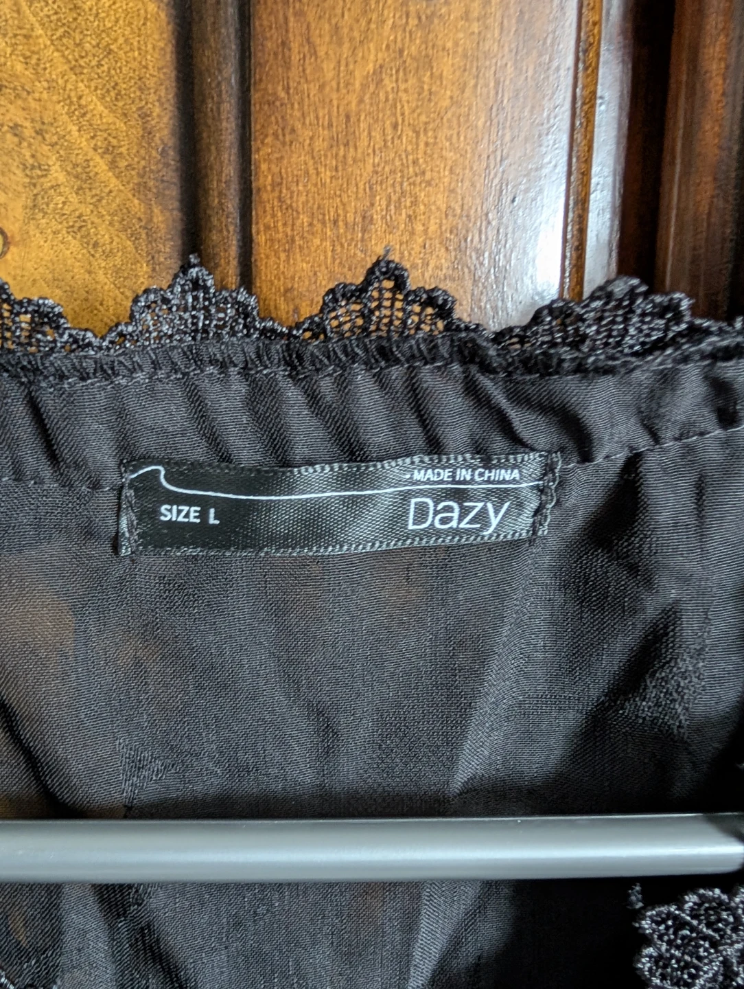 Dazy Black Lace Blouse - Size L - photo 2