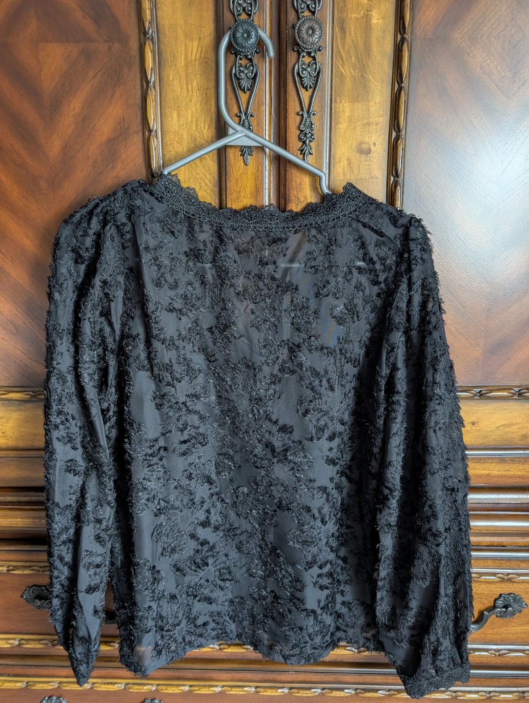 Dazy Black Lace Blouse - Size L - photo 3