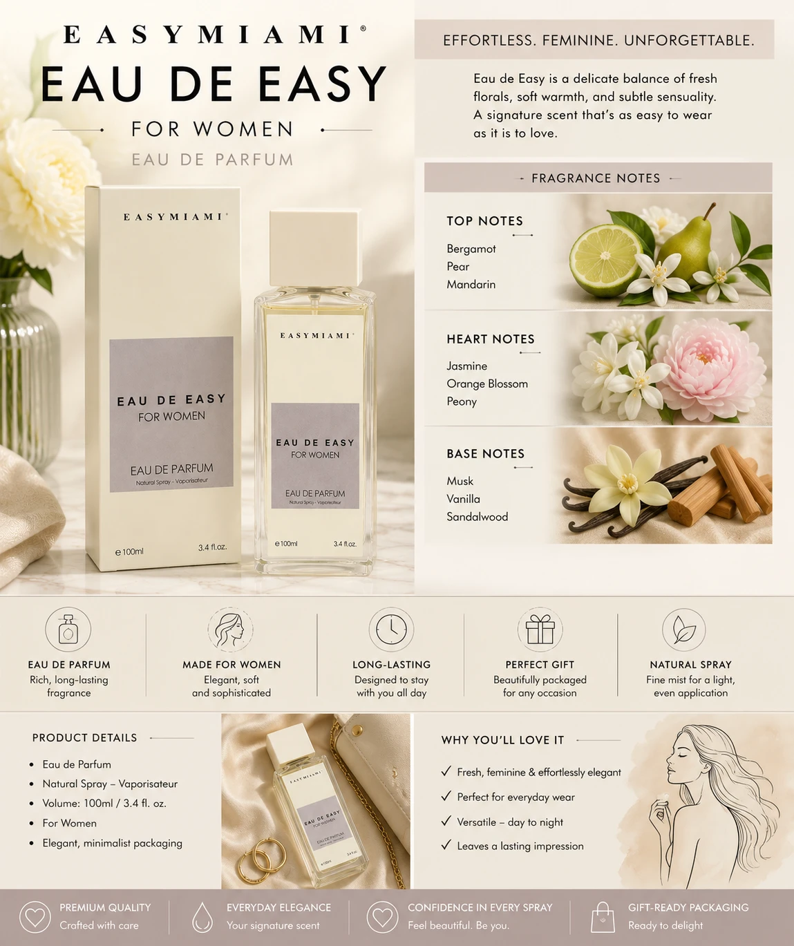 EasyMiami Eau De Easy for Women Eau de Parfum 3.4 oz (100ml) - photo 4