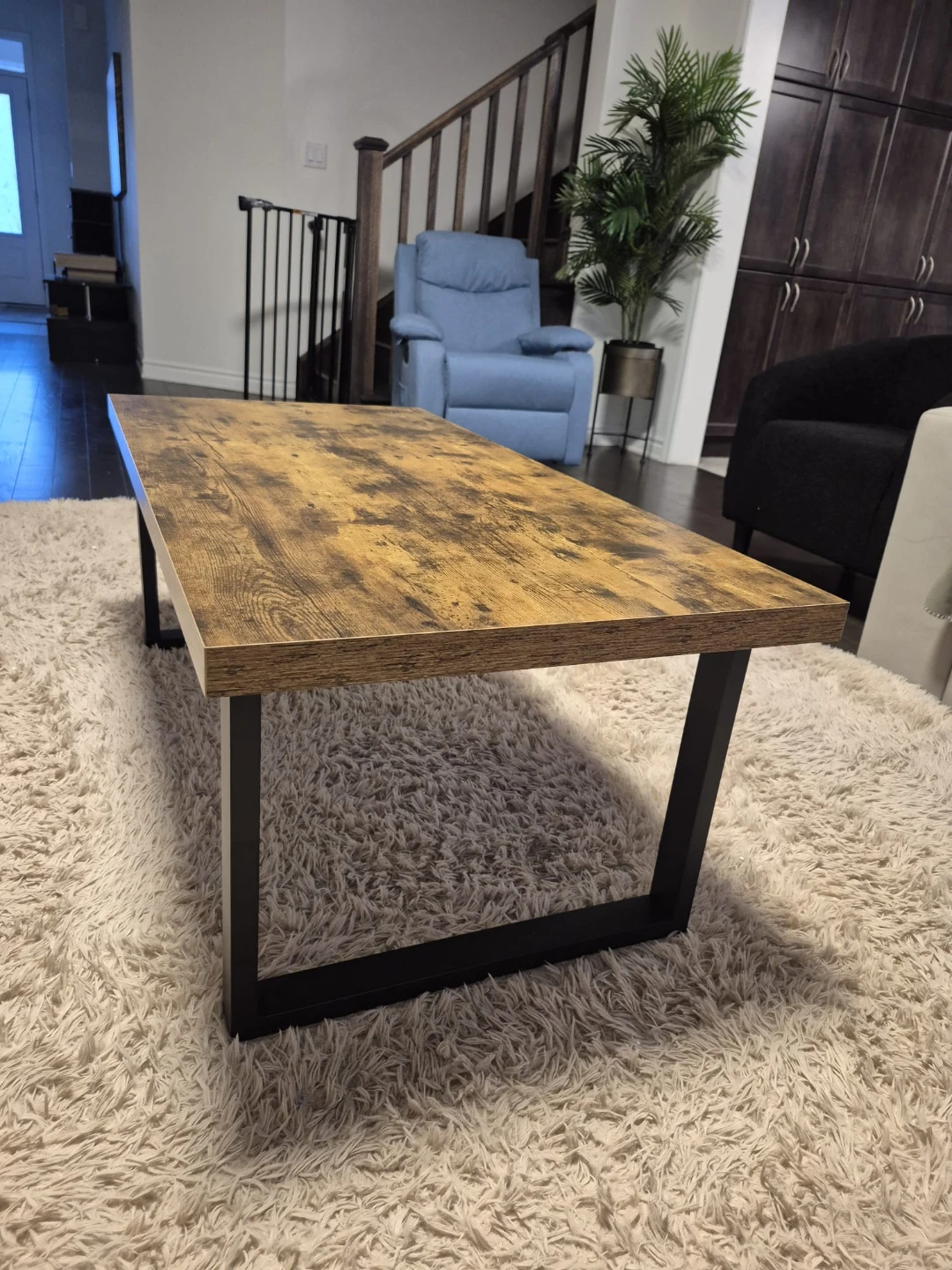 Rustic Wood Coffee Table with Black Metal Legs - photo 4
