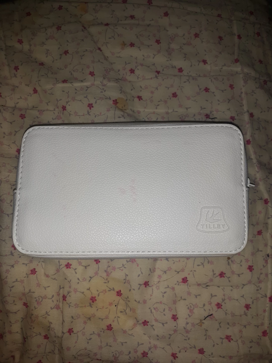 Tilley White Leather Clutch