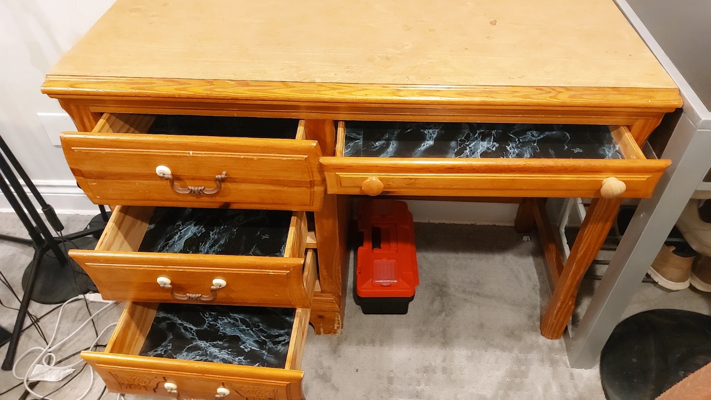 Wooden Desk with Drawers - photo 3