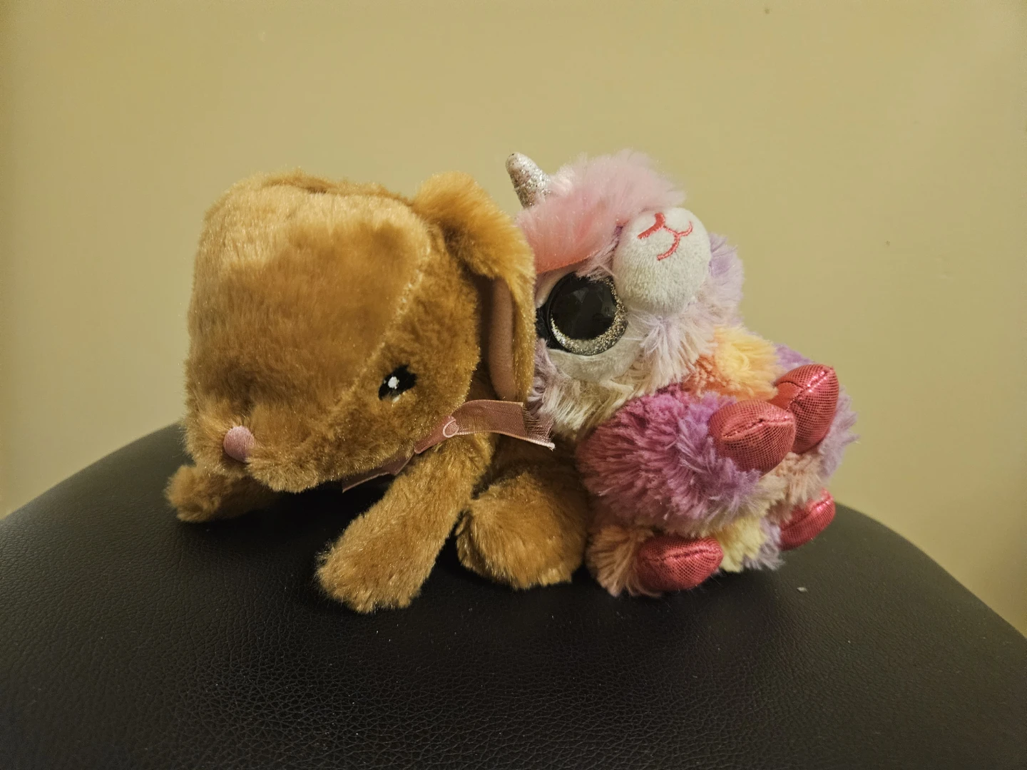 Two little Plush toys Bunny and Unicorn