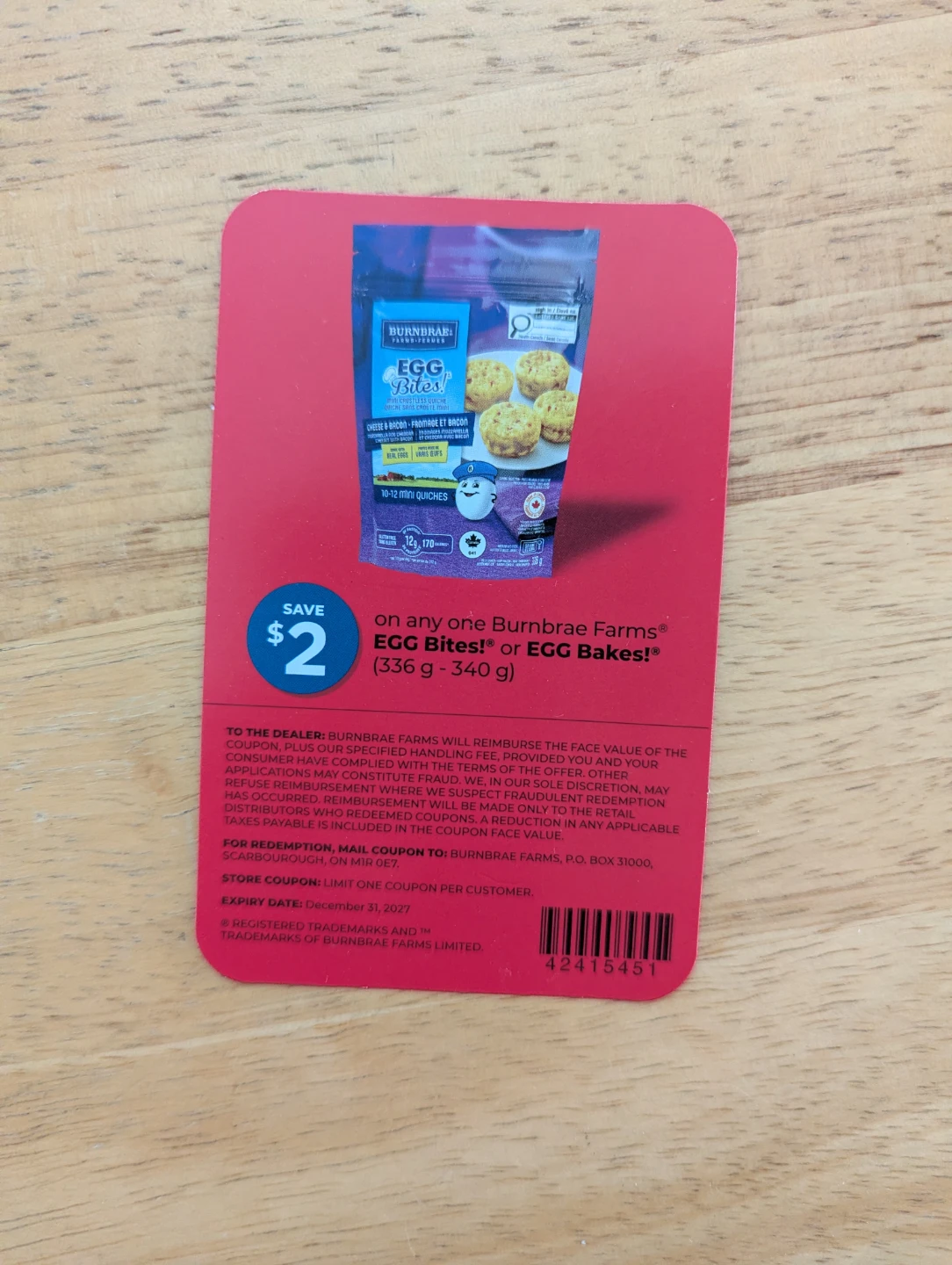 $2 off Burnbrae Farms Egg Bites Coupon