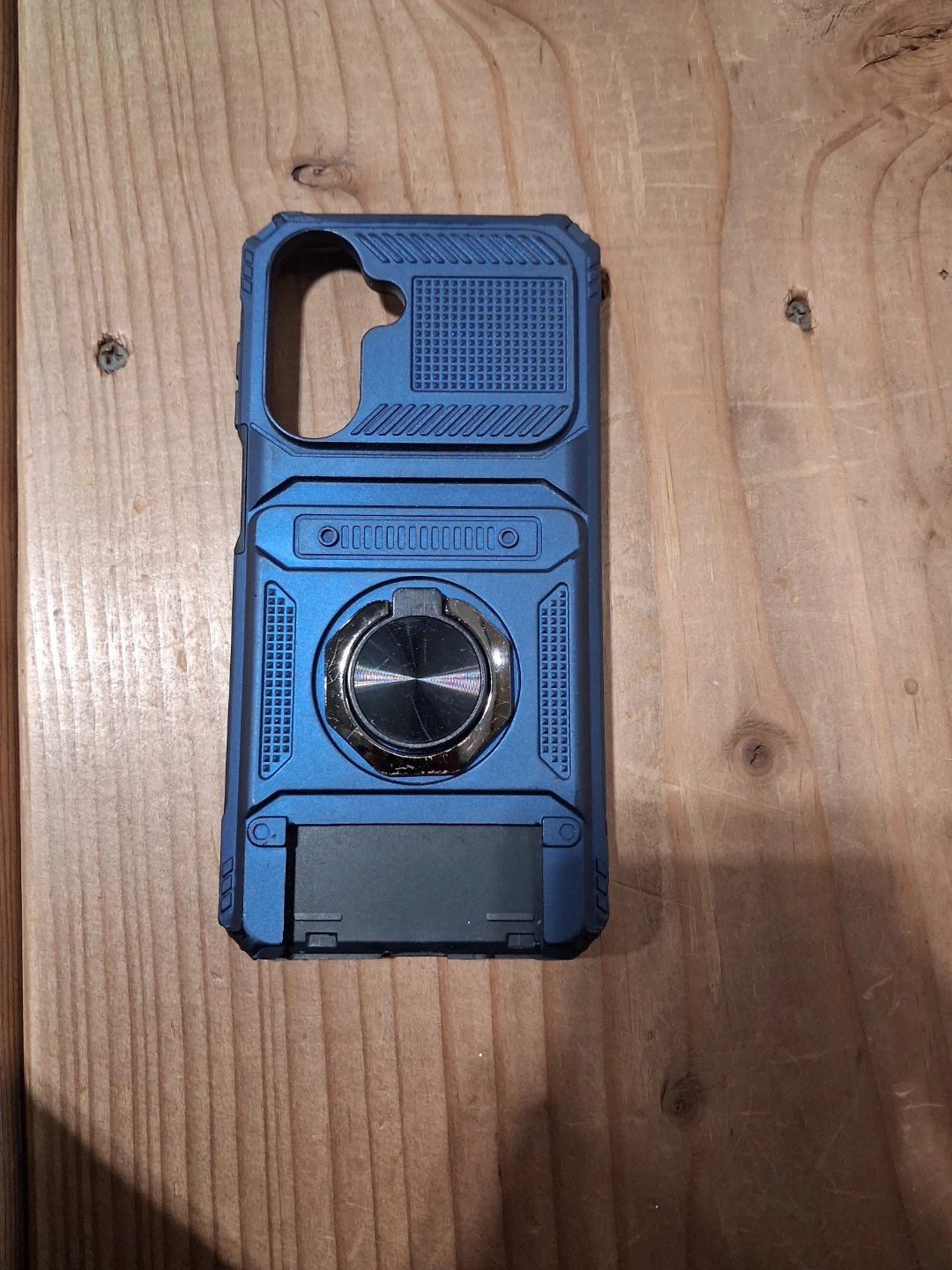 Blue Protective Phone Case with Ring Holder