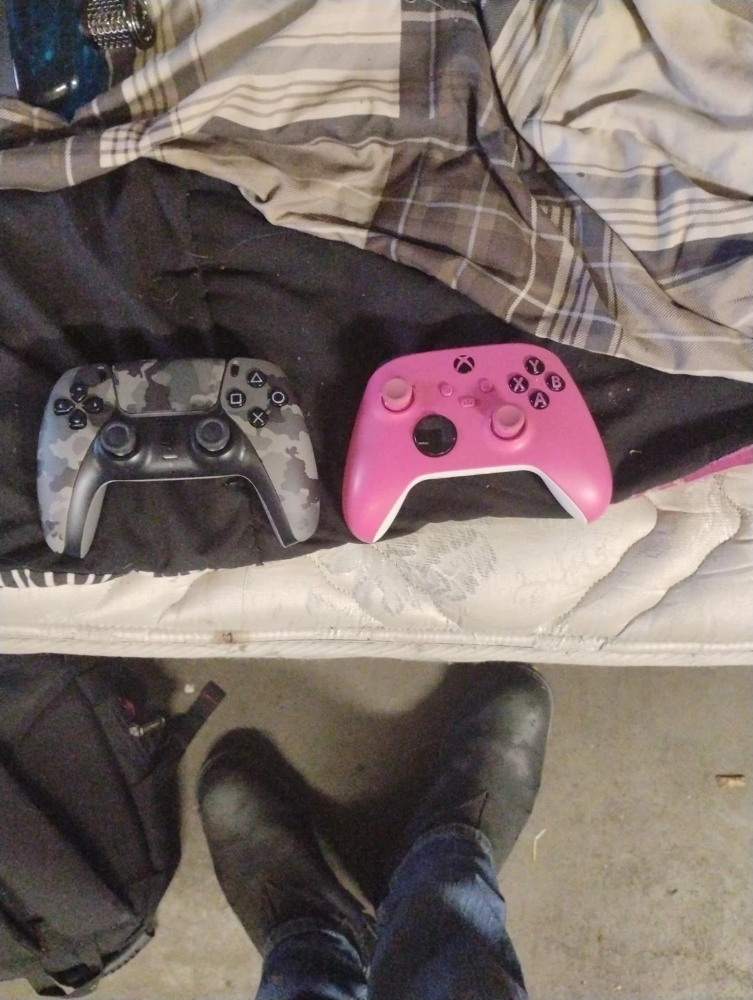 Xbox Wireless Controller - Pink and PlayStation 5 controller
