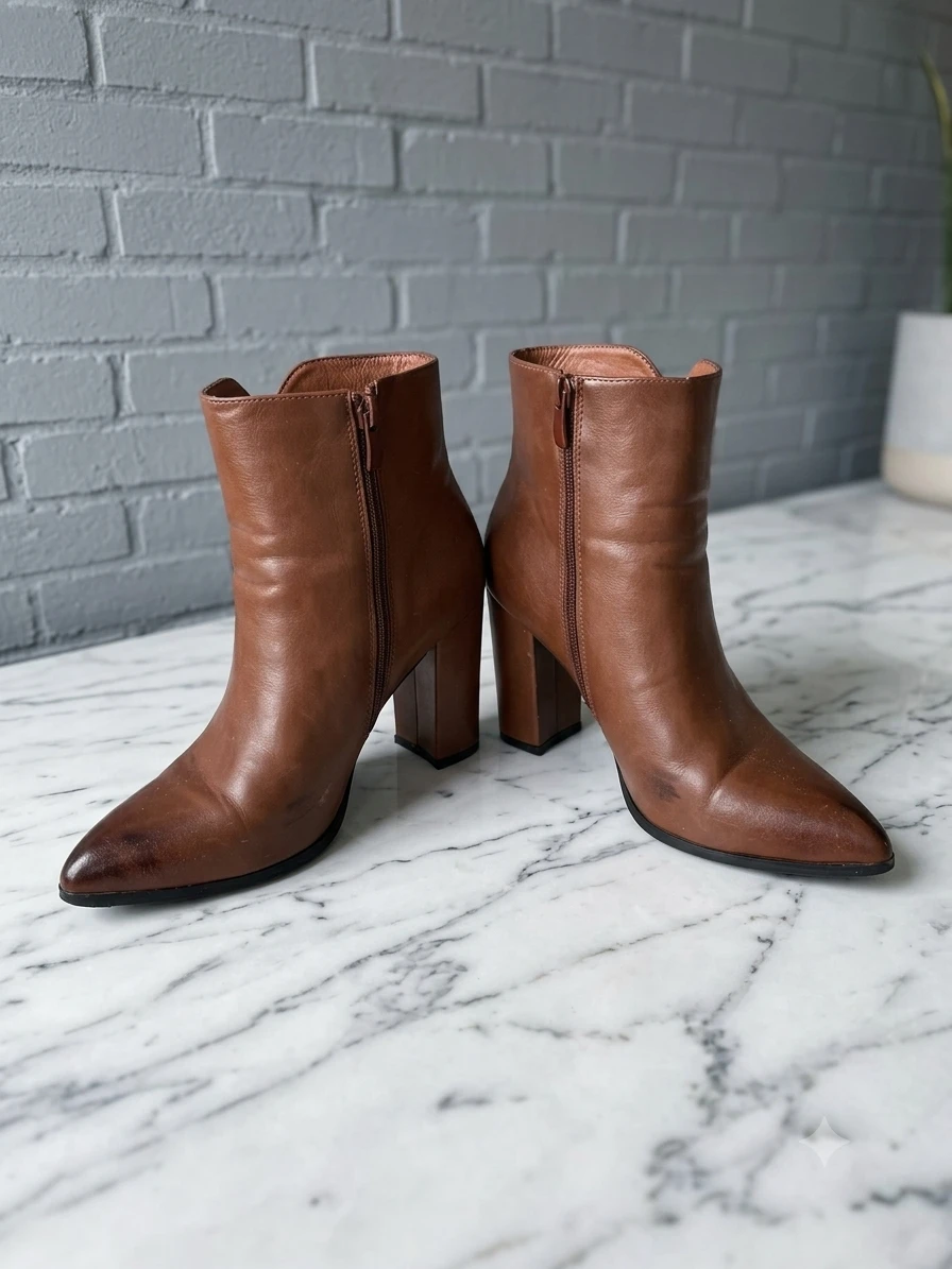 Brown Leather Ankle Boots