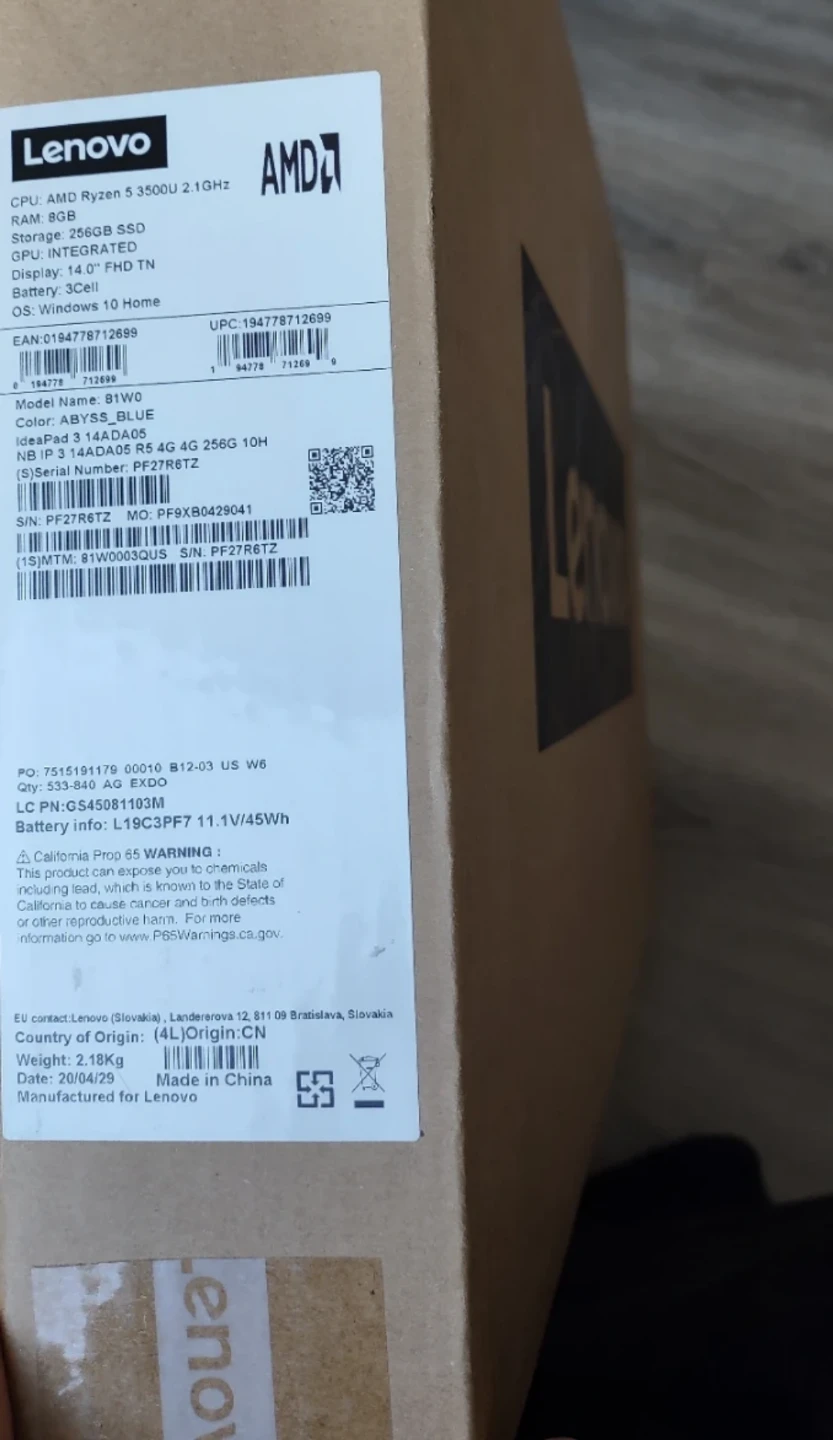 Lenovo IdeaPad 3 Laptop 14" FHD, AMD Ryzen 5, 8GB RAM, 256GB - photo 2