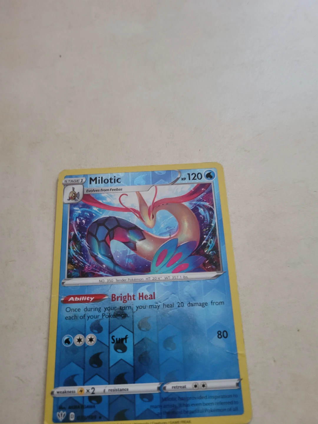 Pokemon Milotic Trading Card