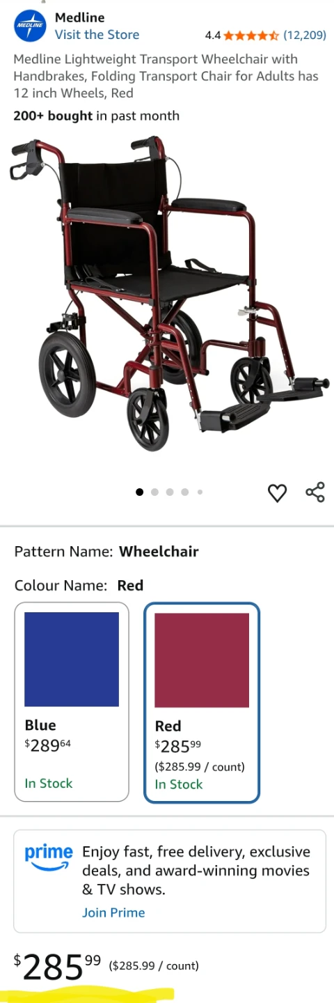 NEW- Medline Lightweight Aluminum Transport Wheelchair 19" - photo 5