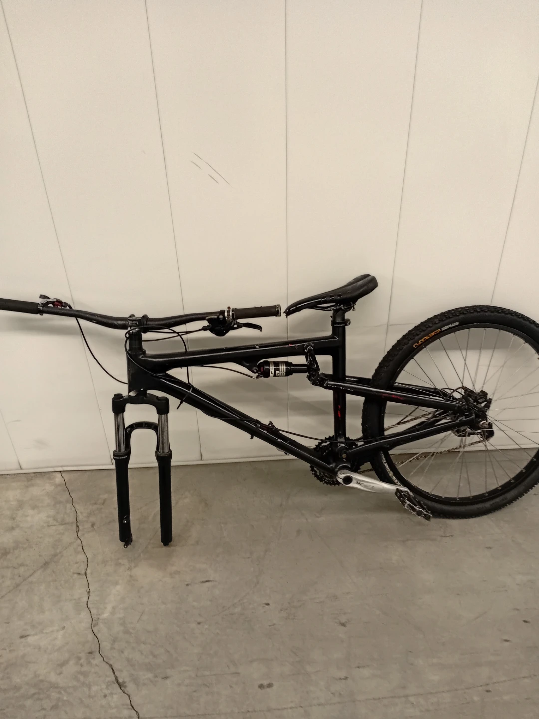 Black Mountain Bike Frame with Components