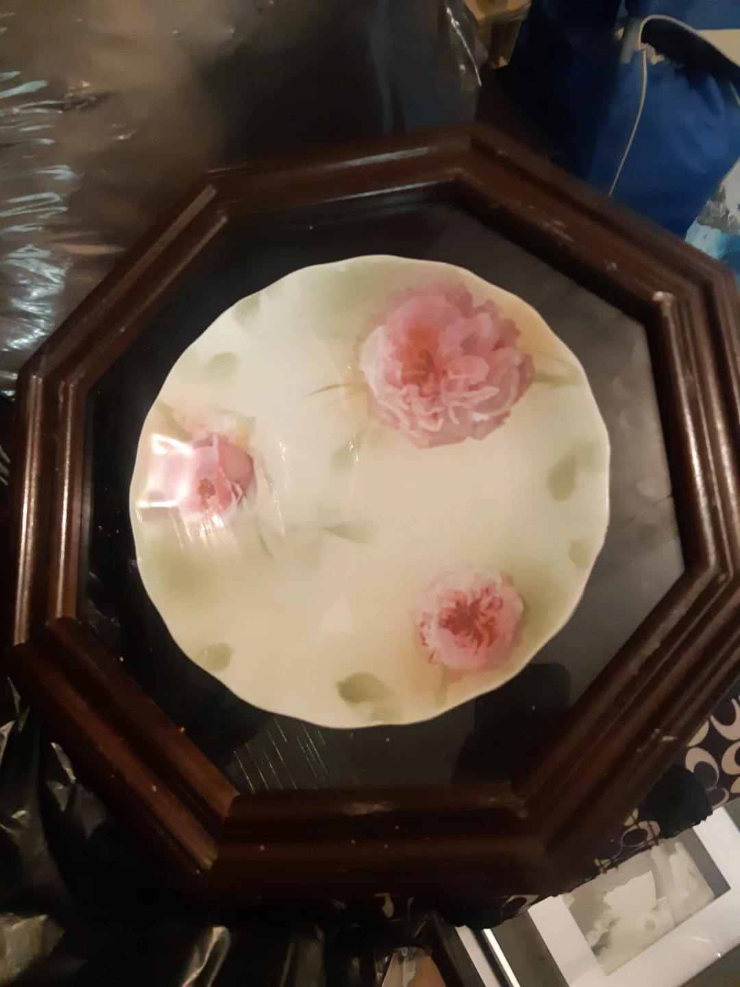 Decorative GermanPlate with handpainted Pink Roses - photo 2