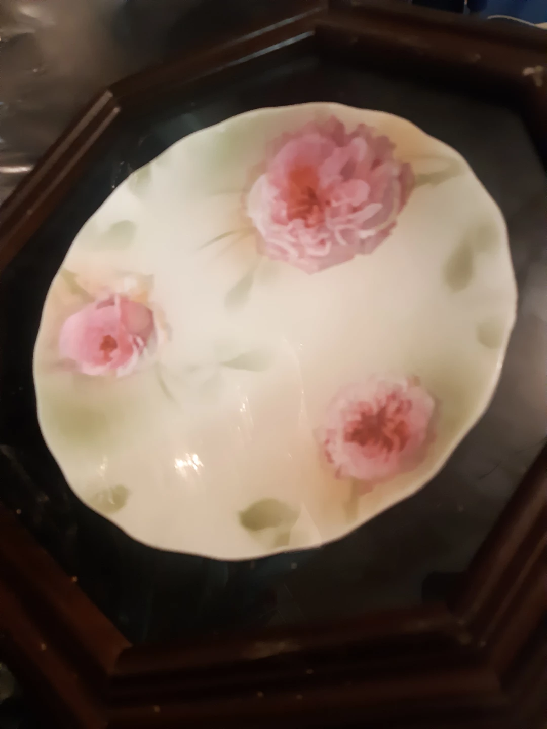Decorative GermanPlate with handpainted Pink Roses - photo 3