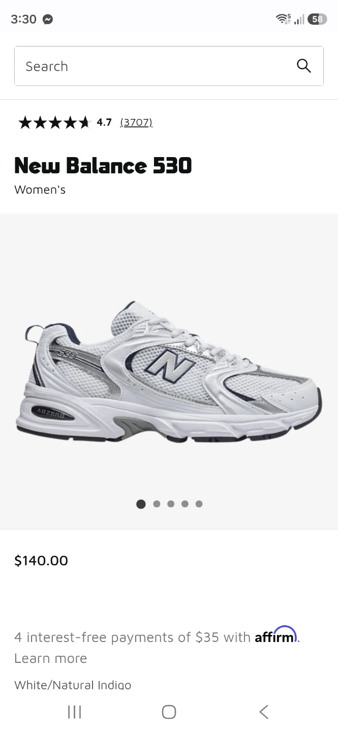 New Balance 530 Women's Running Shoes White/Silver