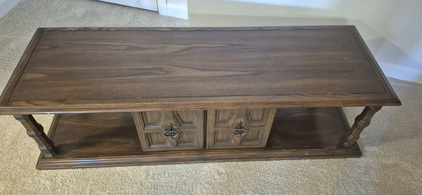 Vintage tv stand Table with Cabinet Doors - photo 2