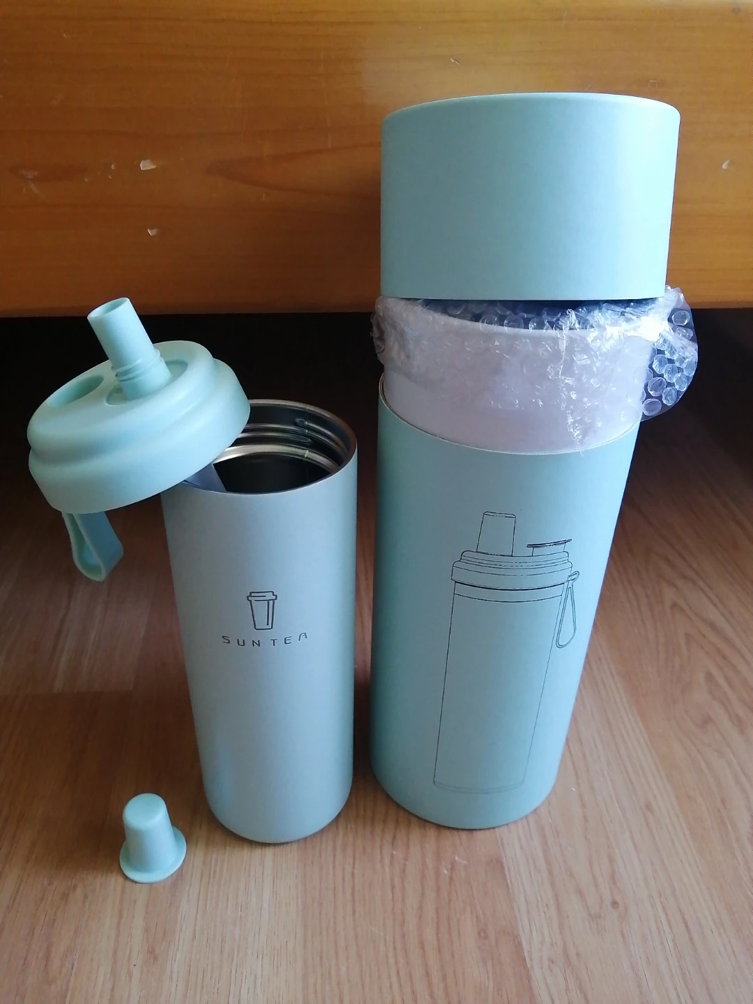 Green Bubble Tea Tumbler with wide Straw