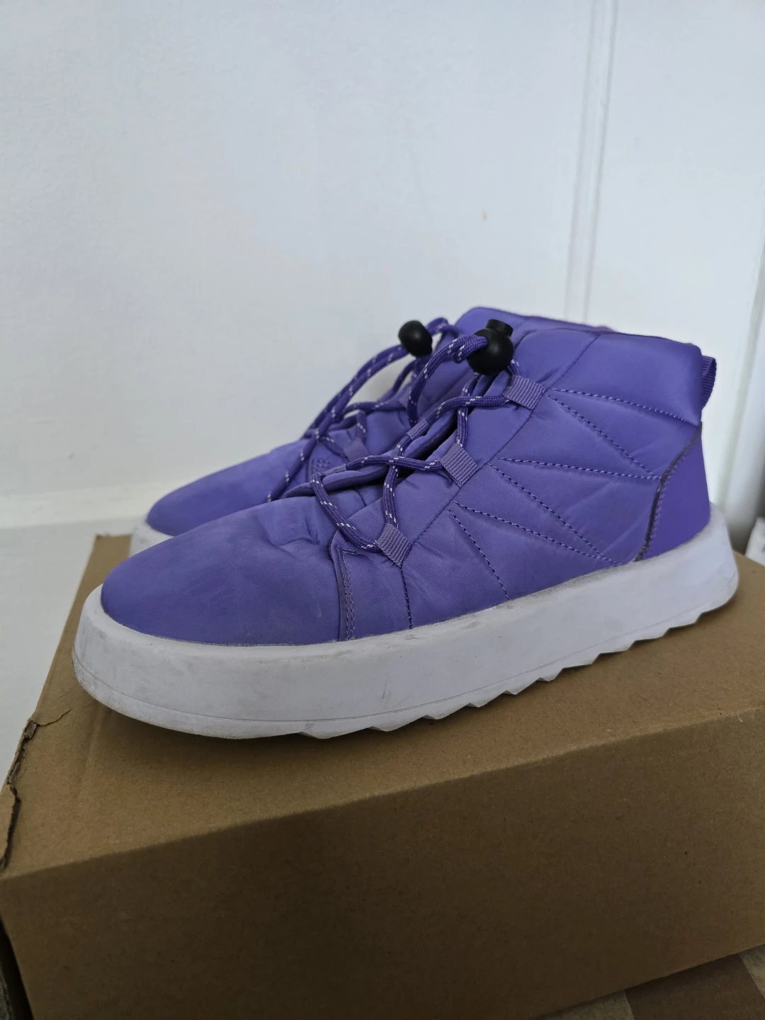 Purple Quilted High-Top Sneakers