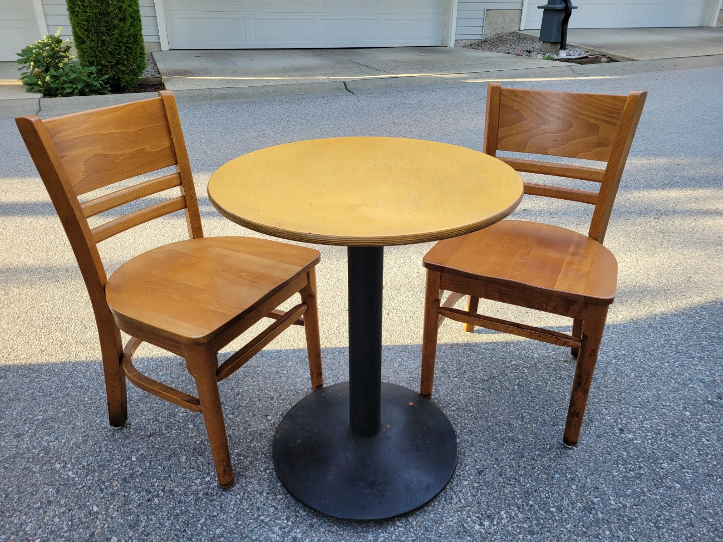 3-Piece Vintage Wood Bistro Set (Table + 2 Chairs)