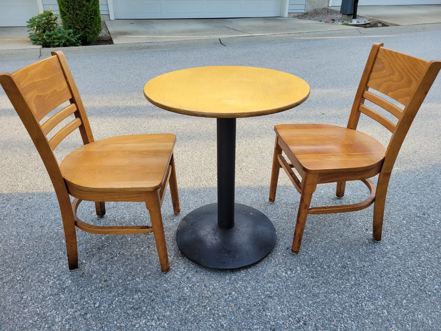 3-Piece Vintage Wood Bistro Set (Table + 2 Chairs) - photo 3