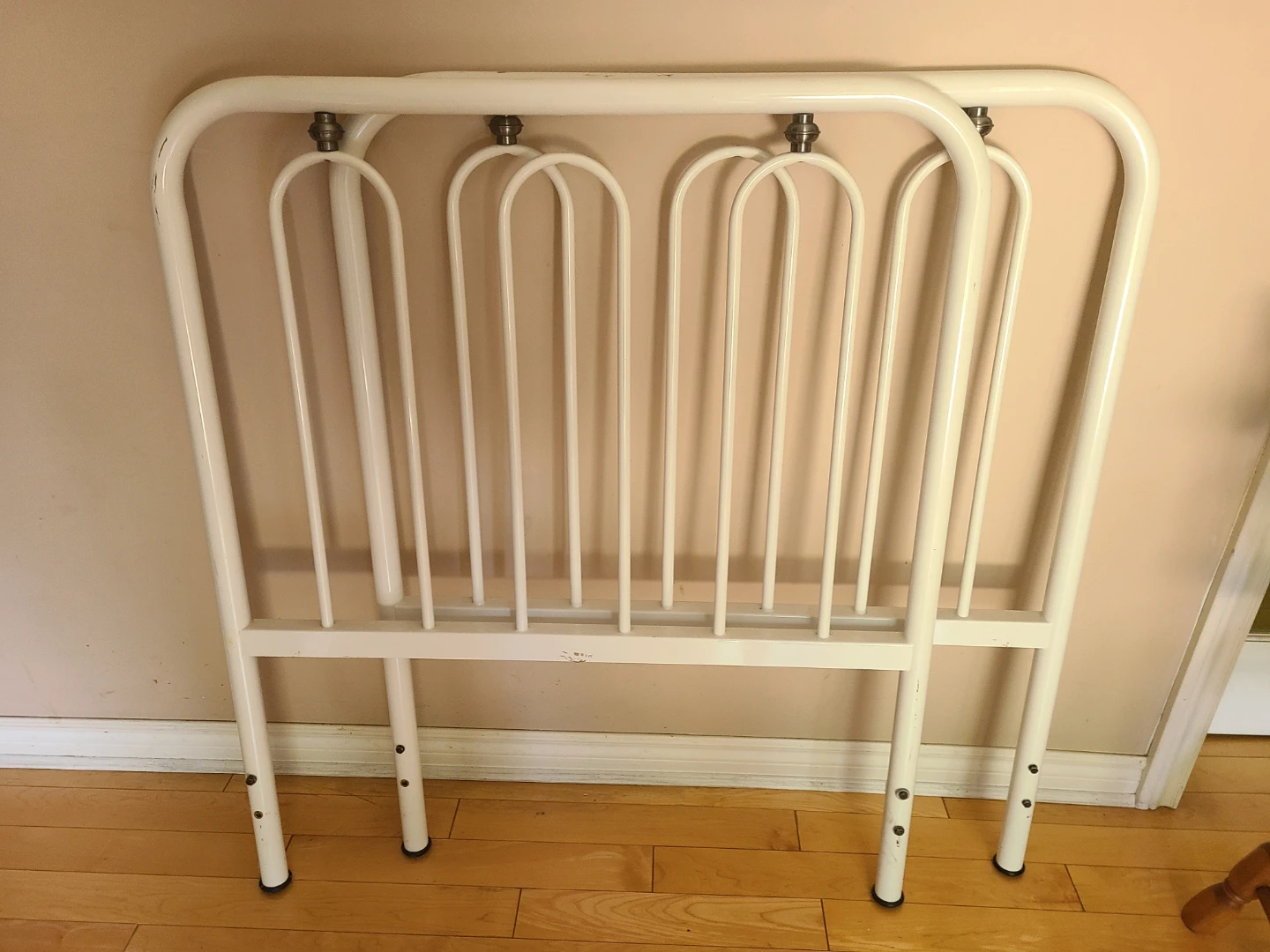 White Metal Twin Headboard and Footboard Set