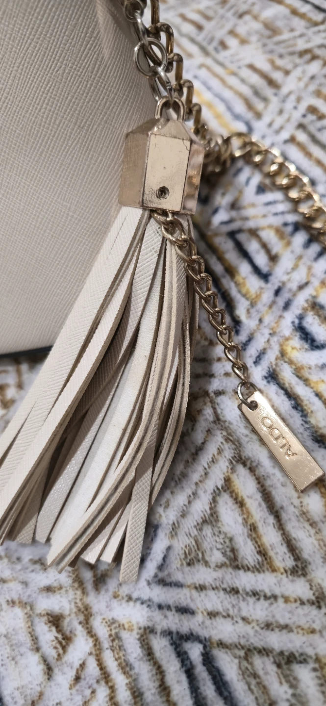 ALDO Cream Faux Leather Crossbody Bag with Tassel - photo 4