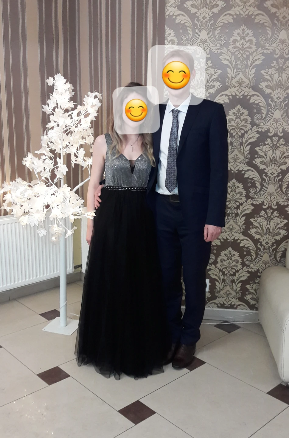 Sparkly Black Tulle Formal Dress