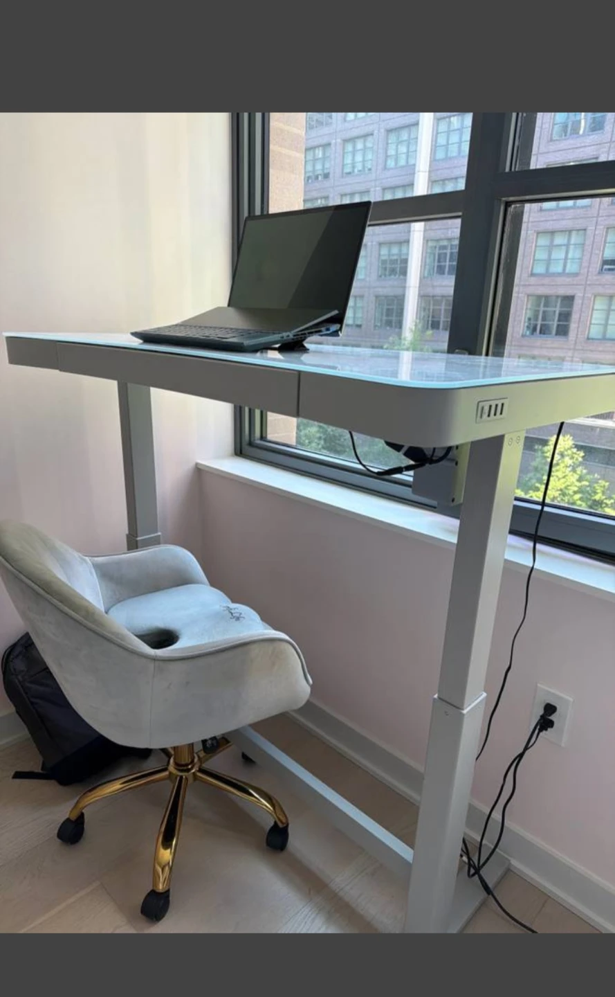 (FREE DELIVERY) White Standing Desk with Built-in USB Ports - photo 5