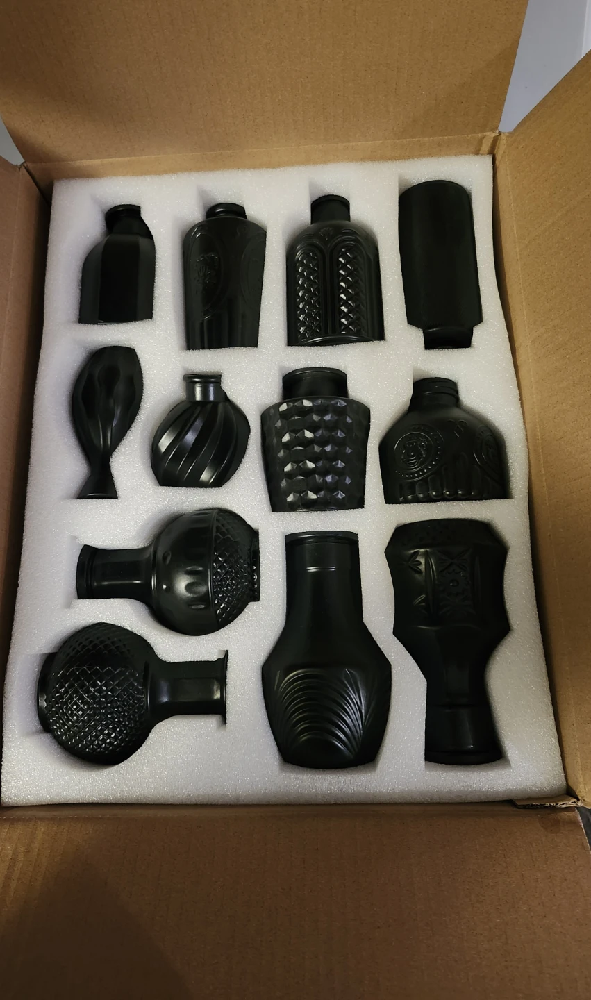 12 Black Small Glass Vases - Assorted Styles - photo 5