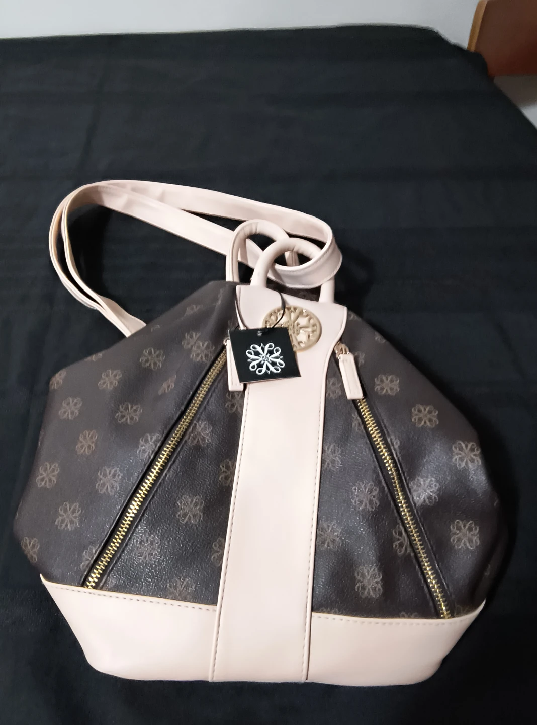 Brown floral print backpack purse - photo 2