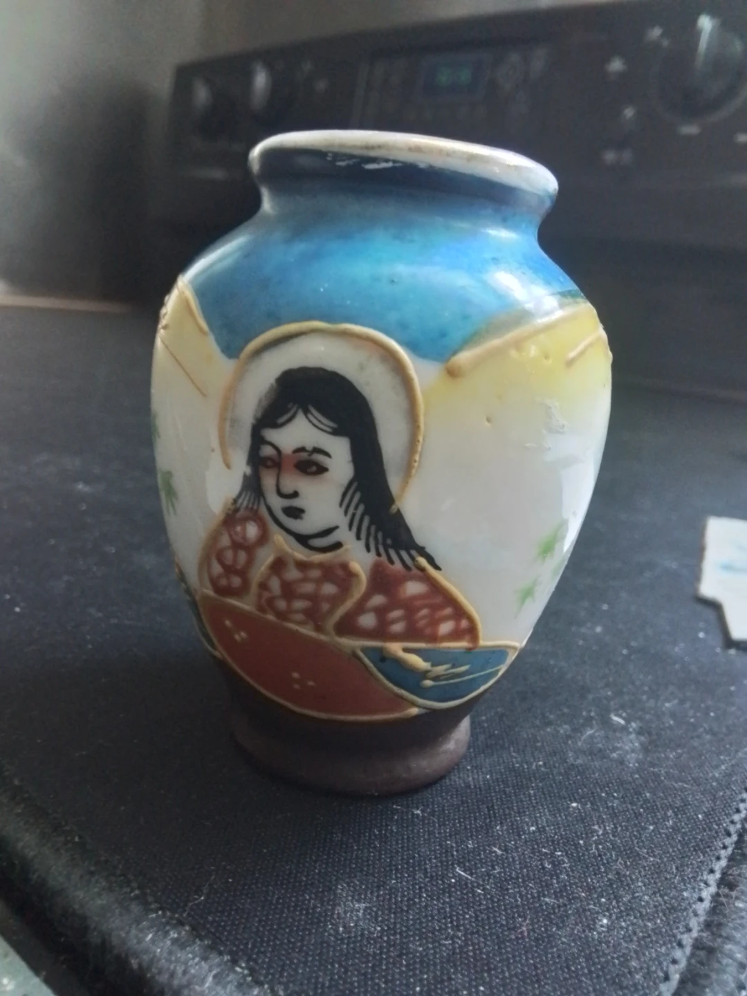 Occupied Japan Ceramic Vase with Portrait