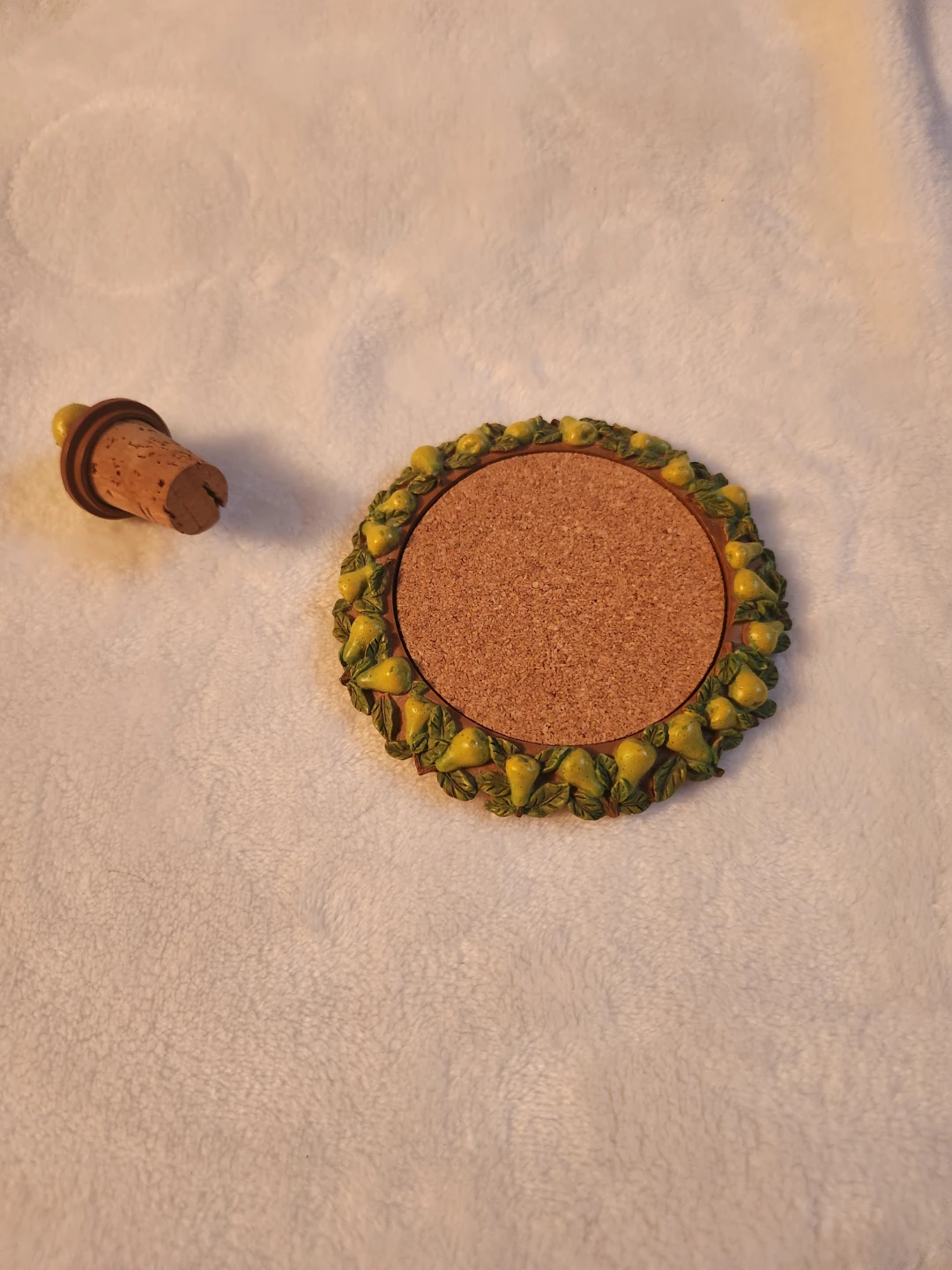 Decorative Wine Glass Coaster with Cork Stopper - photo 2