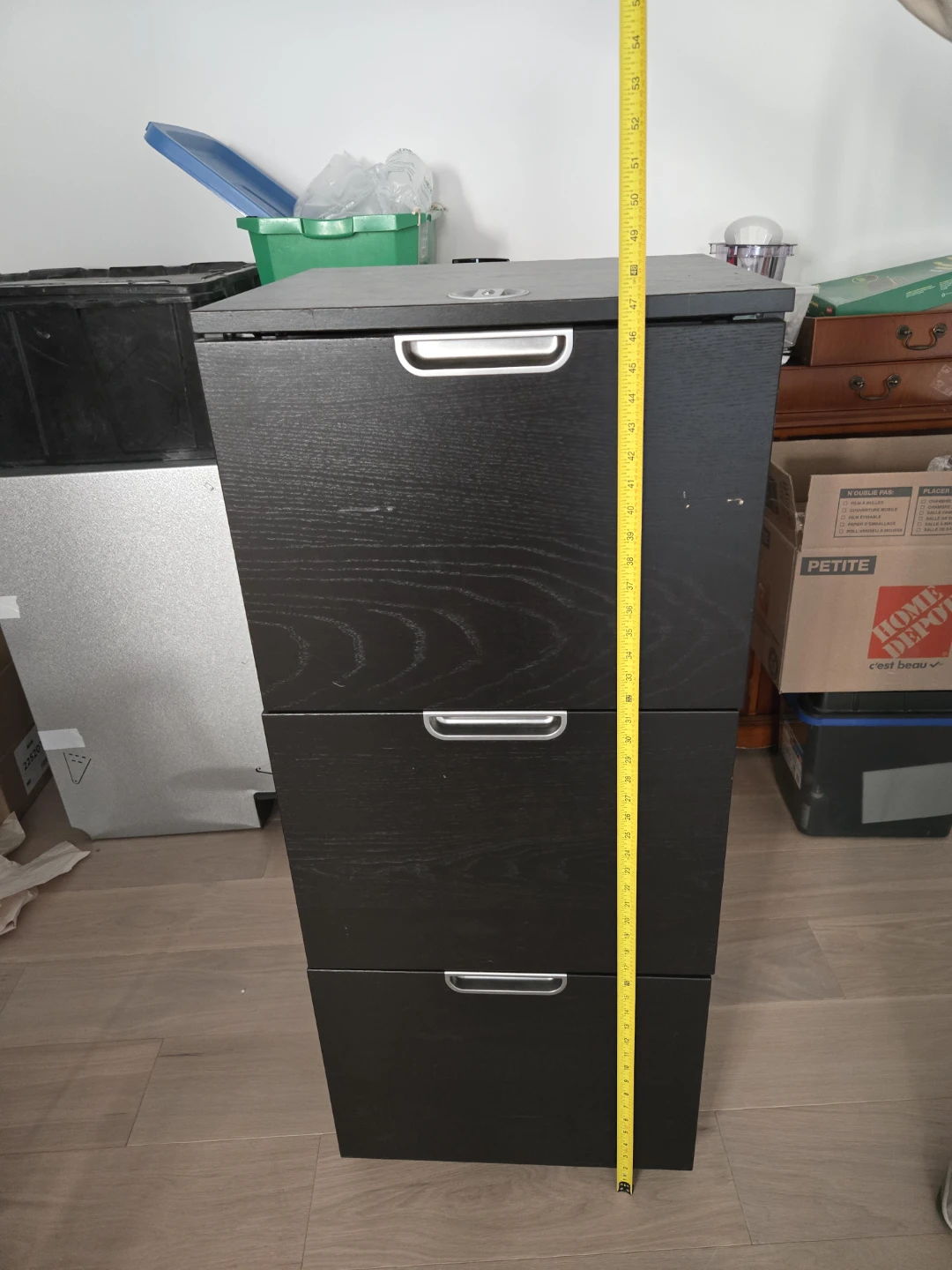 Black 3-Drawer Filing Cabinet - photo 3