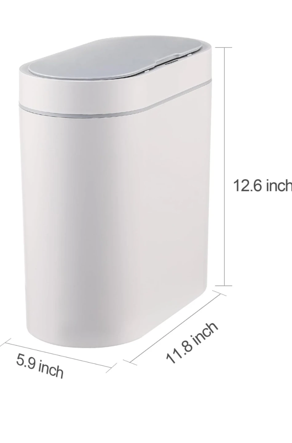 ELPHECO White Automatic Sensor Trash Can