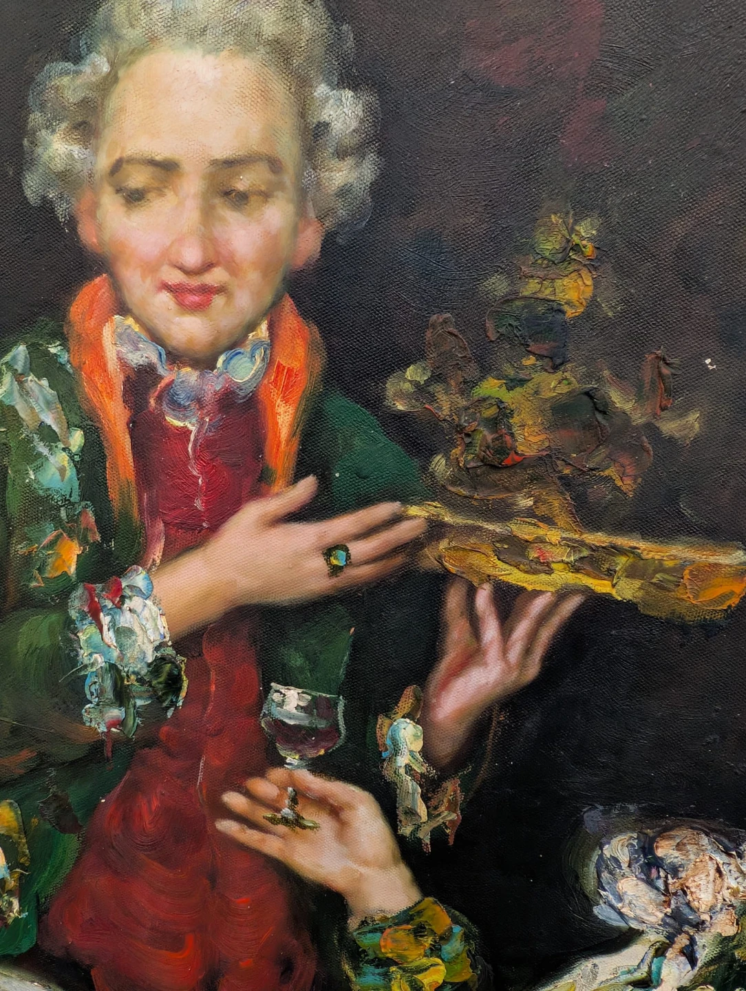 Huge Framed Oil Painting with Ornate Frame - photo 2