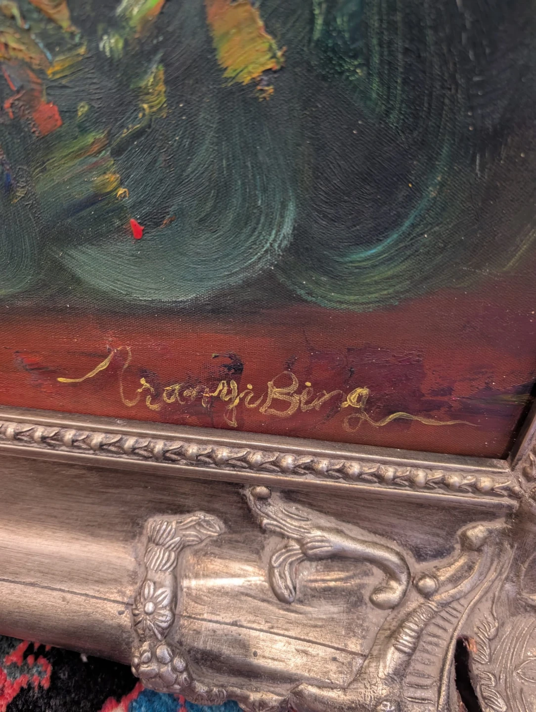 Huge Framed Oil Painting with Ornate Frame - photo 3