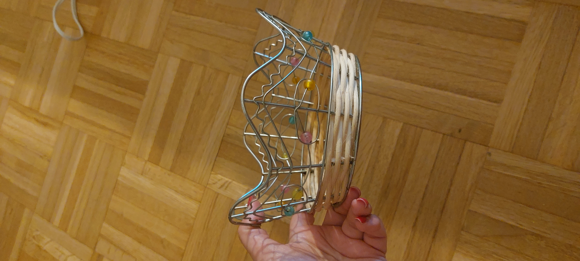 Wire and Wicker Basket with Beads - photo 5