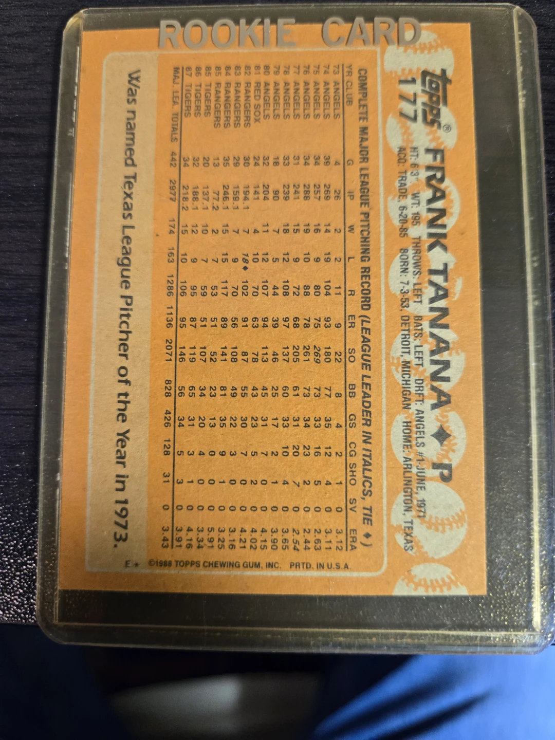 1981 Topps Frank Tanana Baseball Card - photo 2