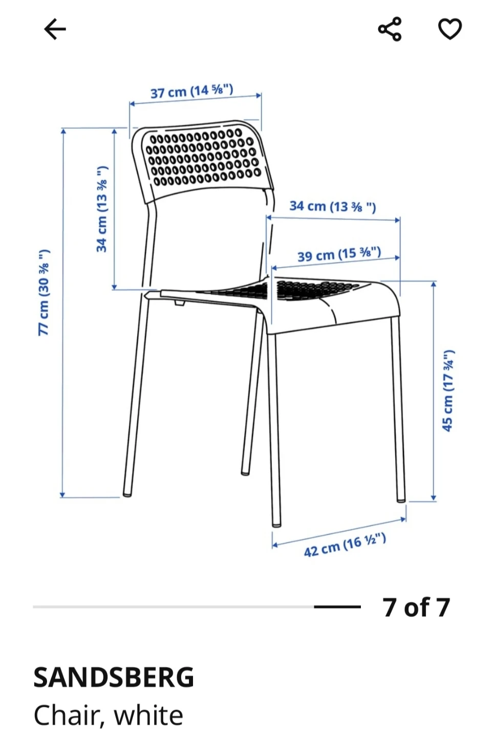 IKEA SANDSBERG Chair, 2White,2 Black - photo 2