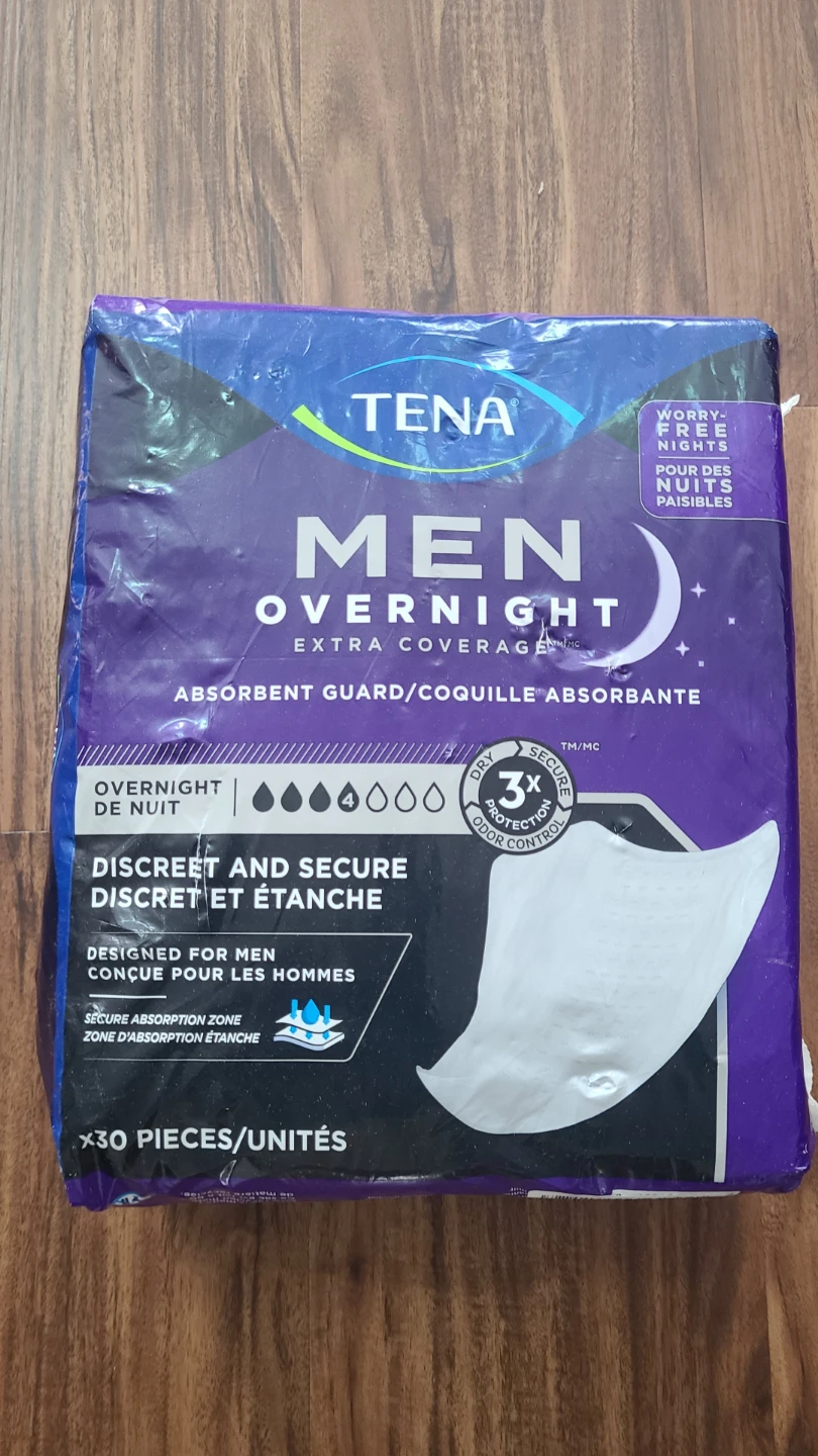 TENA Men Overnight Extra Coverage Absorbent Guards - 30 Pieces