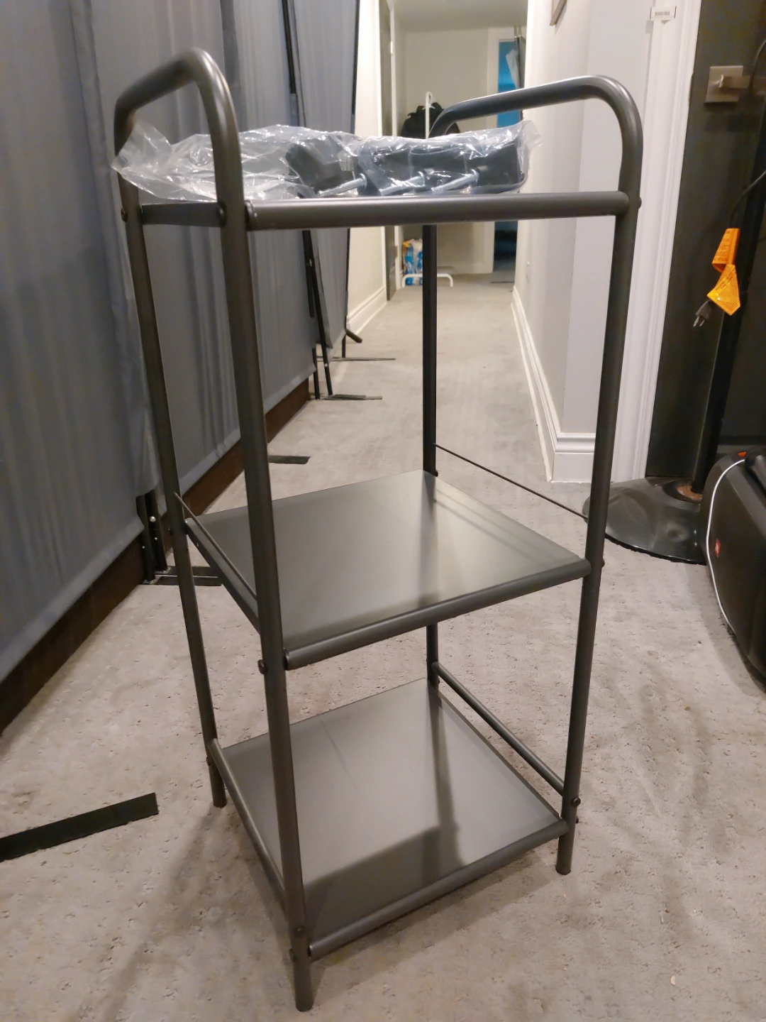 3-Tier Metal Shelf Unit with Wheels - photo 2