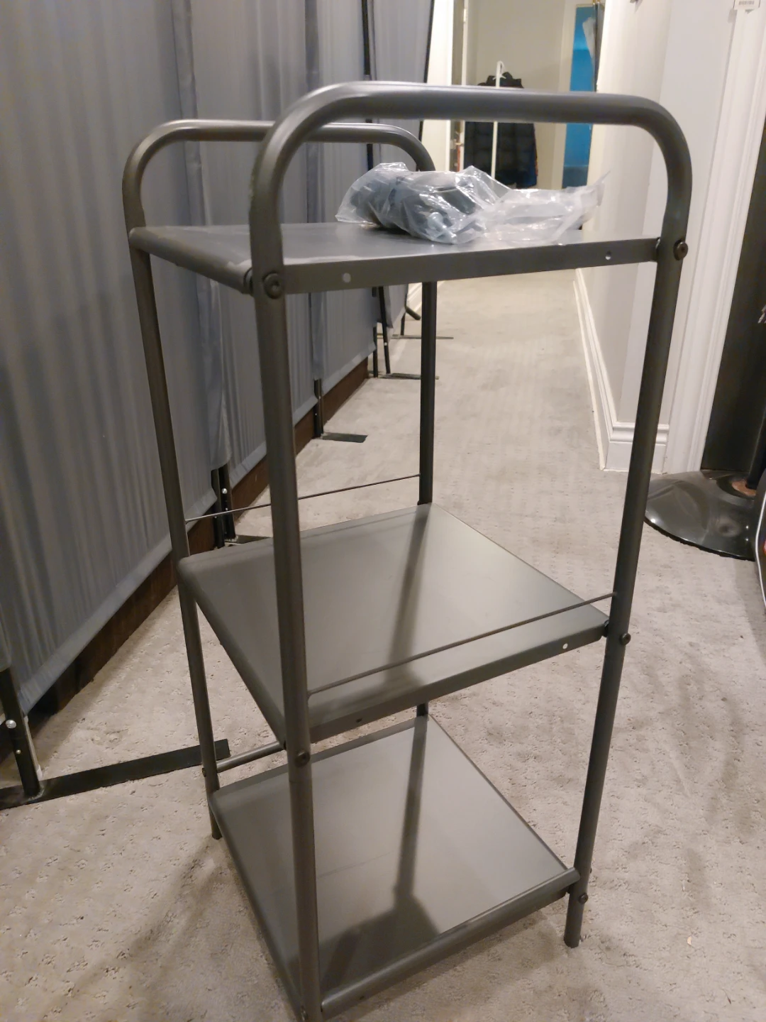3-Tier Metal Shelf Unit with Wheels - photo 4