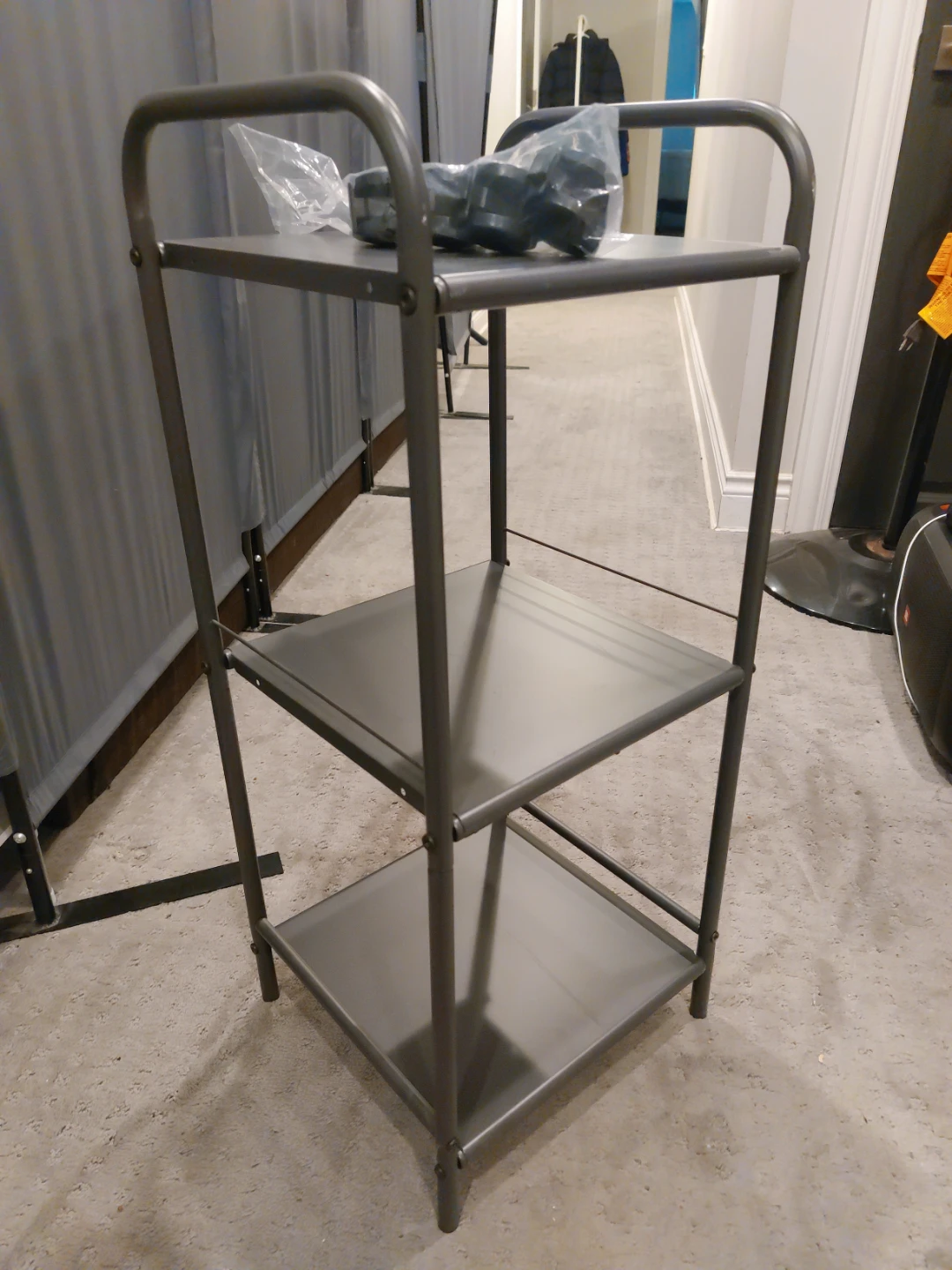 3-Tier Metal Shelf Unit with Wheels - photo 5