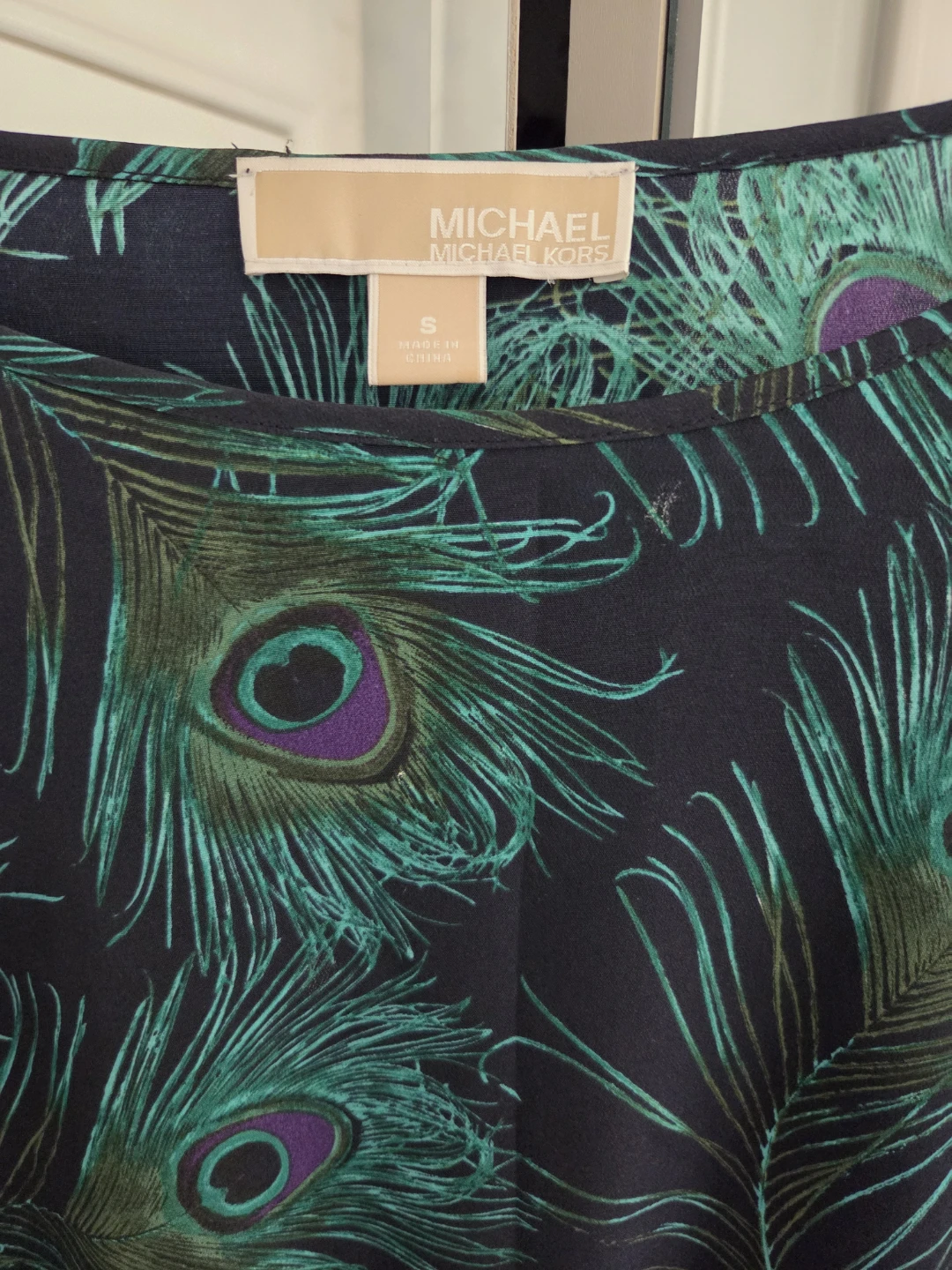 Michael Kors Peacock Print Blouse Size S - photo 2