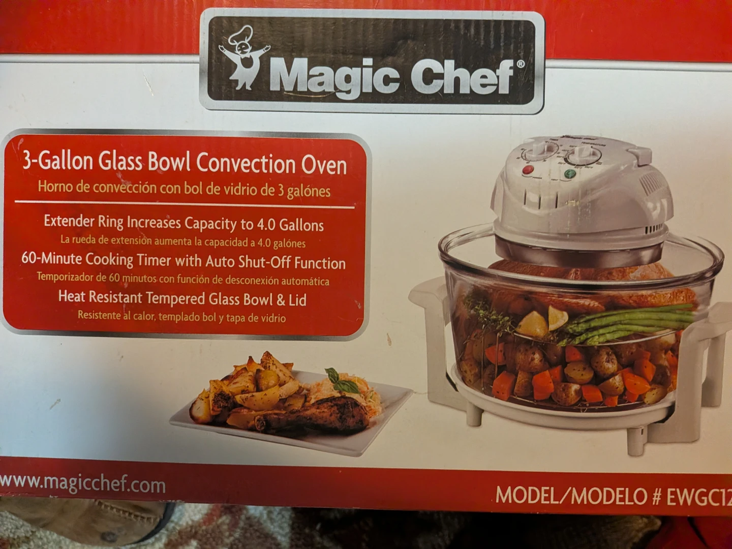 Magic Chef 3-Gallon Glass Bowl Convection Oven