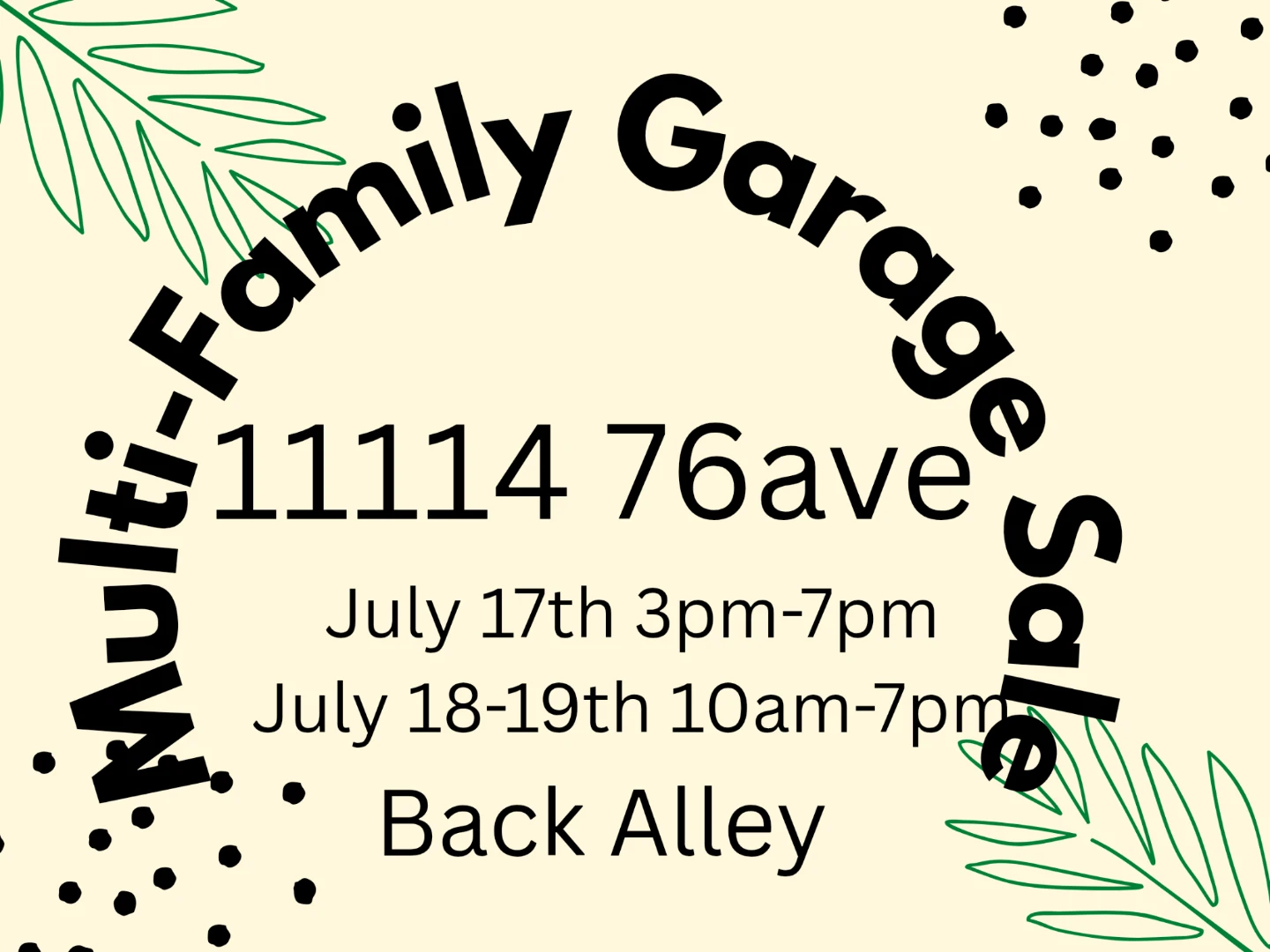 Multi-Family Garage Sale - 11114 76 Ave