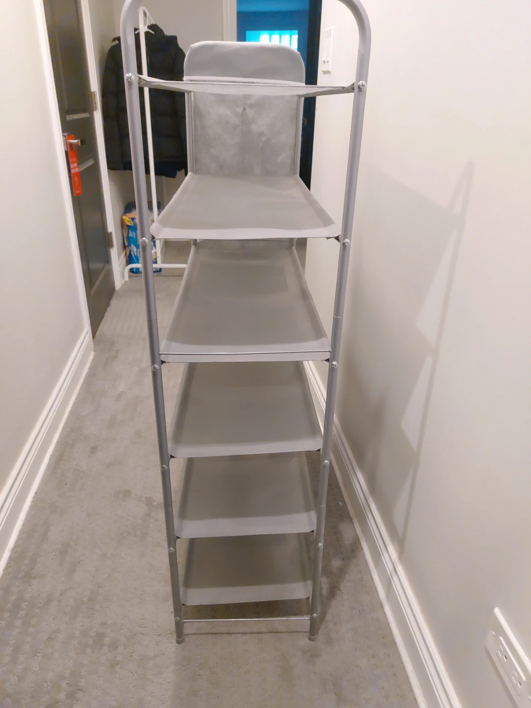 Grey 5-Tier Shoe Rack with Side Pockets - photo 4