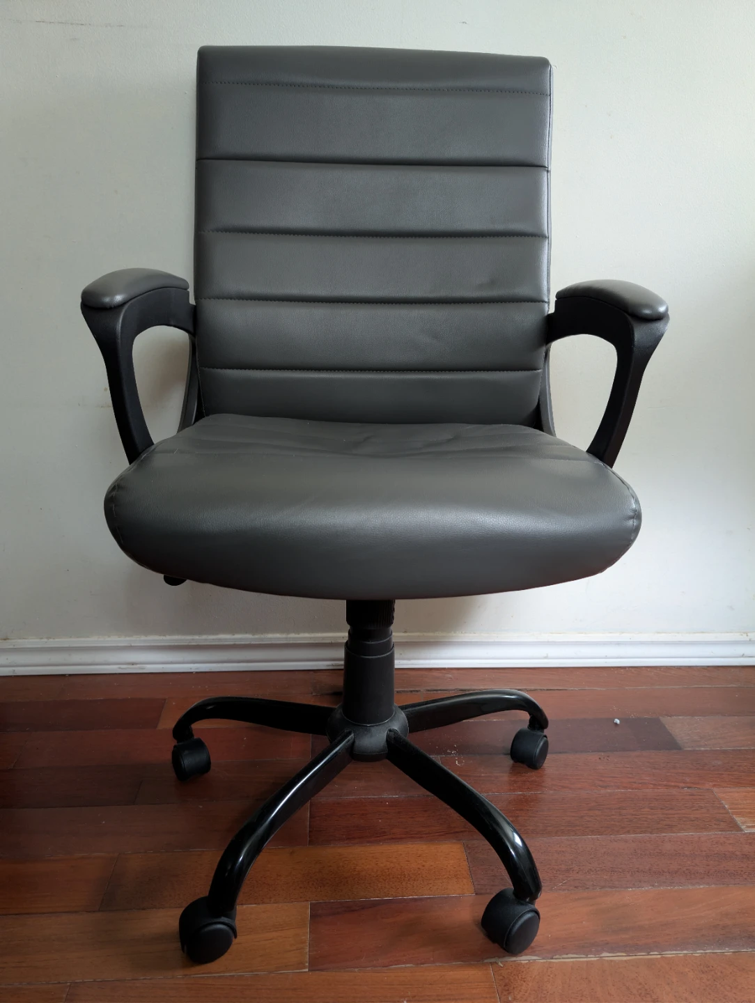Grey Faux Leather Office Chair