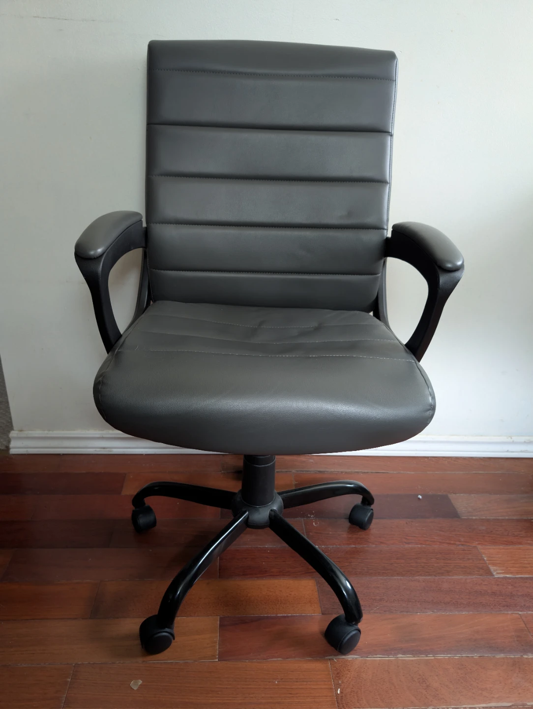 Grey Faux Leather Office Chair - photo 2